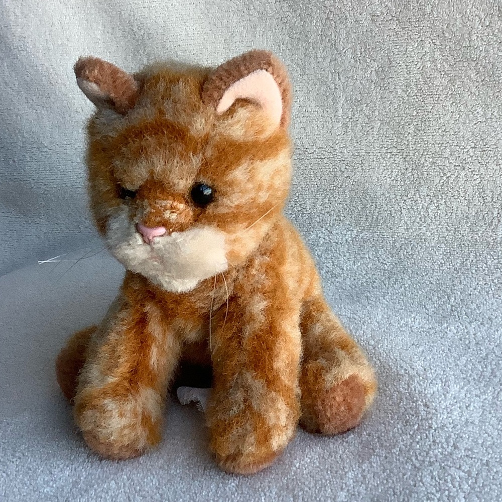 Russ Berrie Plush Whiskers Orange Tabby Cat 2480 Stuffed Animal Toy